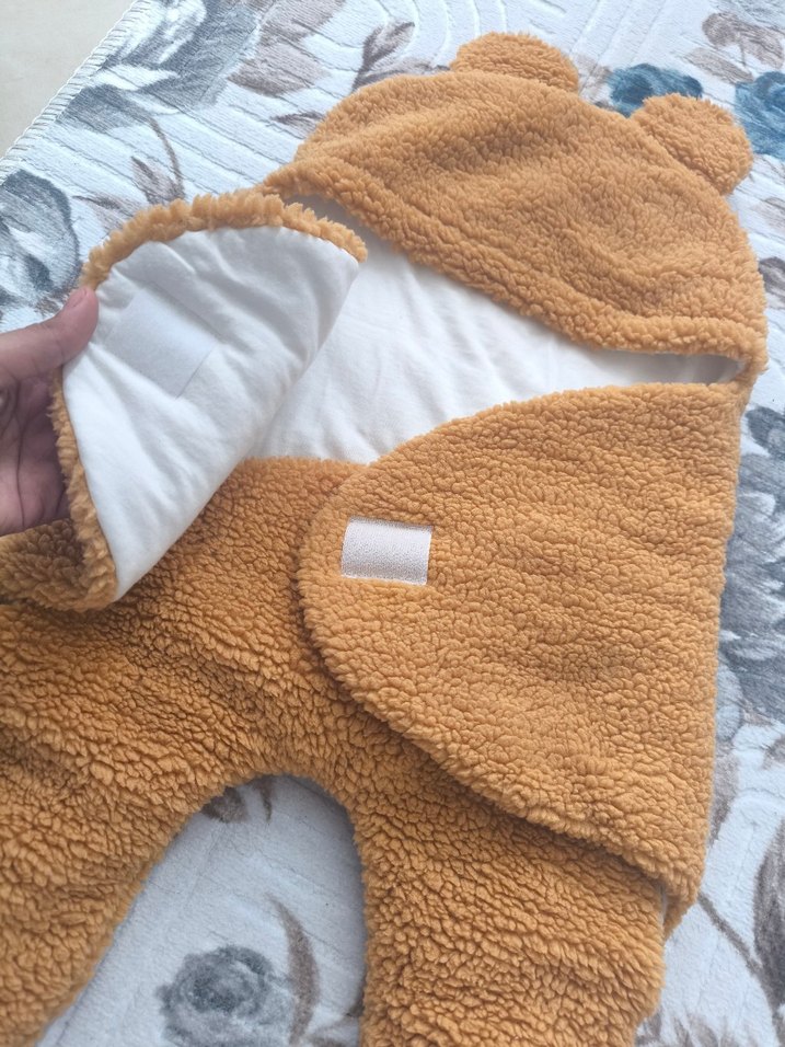 Kahverengi Peluş dış kundak  #kundak #peluş - Görsel 2