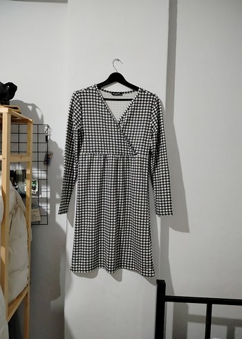 Uzun Kollu V Yaka Midi Triko Elbise - Görsel 2