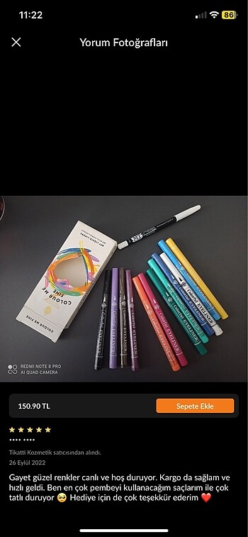 Diğer 12 renk eyeliner