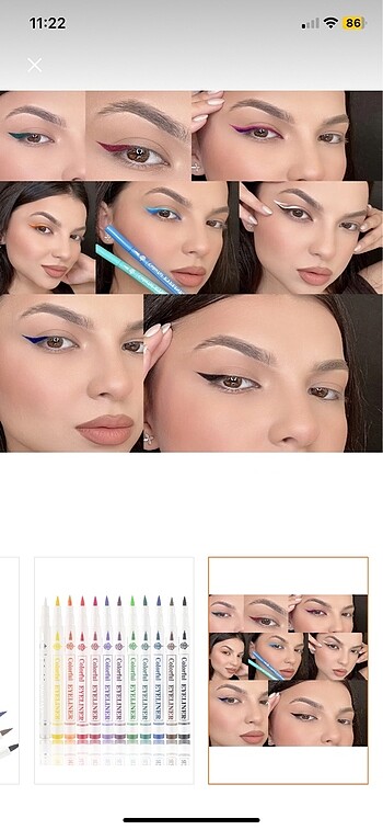 Beden Renk 12 renk eyeliner