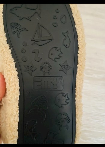 Kız- Erkek Çocuk Bej Kürklü Sıcak Ev Terliği - Görsel 3