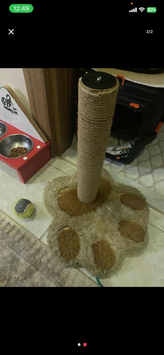 Kediler için kahverengi ve gri tırmalama direği - Görsel 2