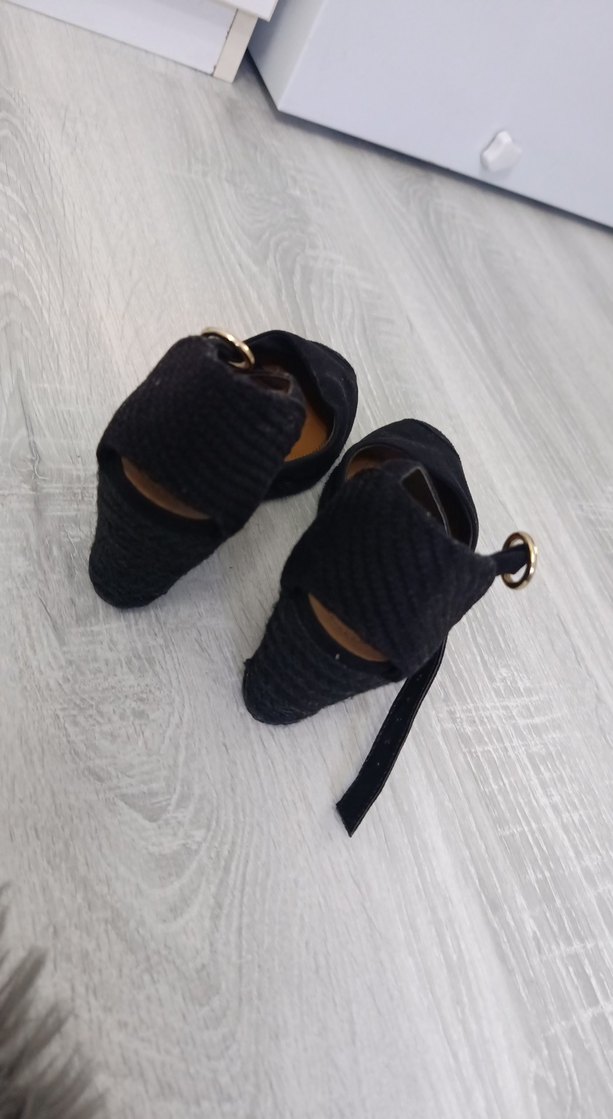 Siyah Yılan Desenli Topuklu Kadın Ayakkabı - Görsel 3