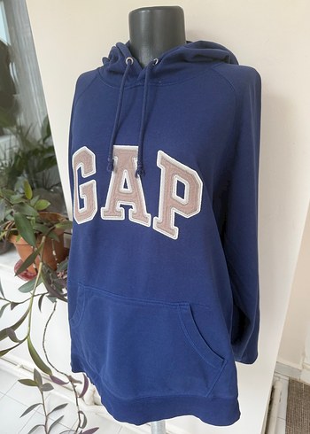 xl Beden GAP Kadın Mavi Kapüşonlu Sweatshirt
