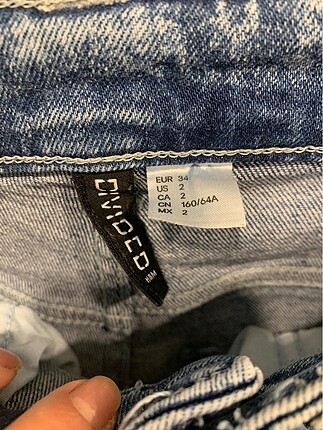 34 Beden mavi Renk H&M yüksek bel jean