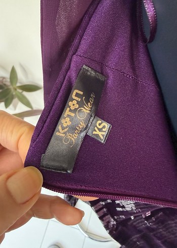 Parlak Mor Yılan Desenli Midi Abiye Elbise - Görsel 8