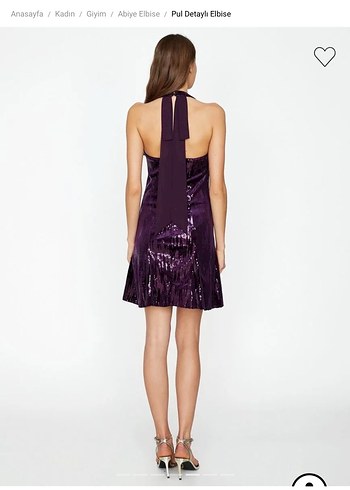 Parlak Mor Yılan Desenli Midi Abiye Elbise - Görsel 3