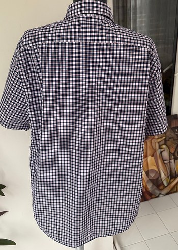 Lacivert Kareli Kısa Kollu Erkek Gömlek - Görsel 3