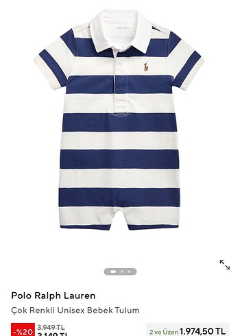 Polo Ralph Lauren Çizgili Bebek Tulum