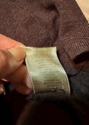 s Beden Düğmeli V Yaka Kahverengi Triko Hırka