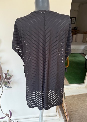 Siyah Midi Boy Drapeli plaj giyim - Görsel 6