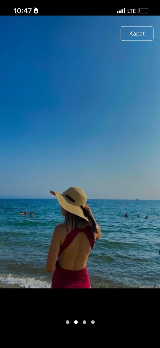 Pembe Drapeli Strappy Kadın Mayo - Görsel 2