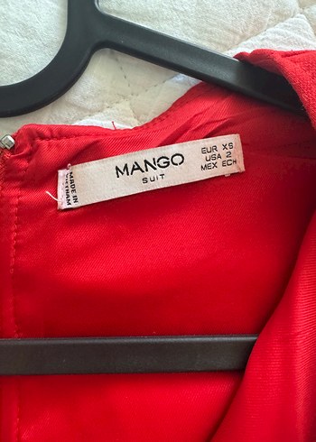 Mango Kırmızı V Yakalı Mini Kadın Elbise