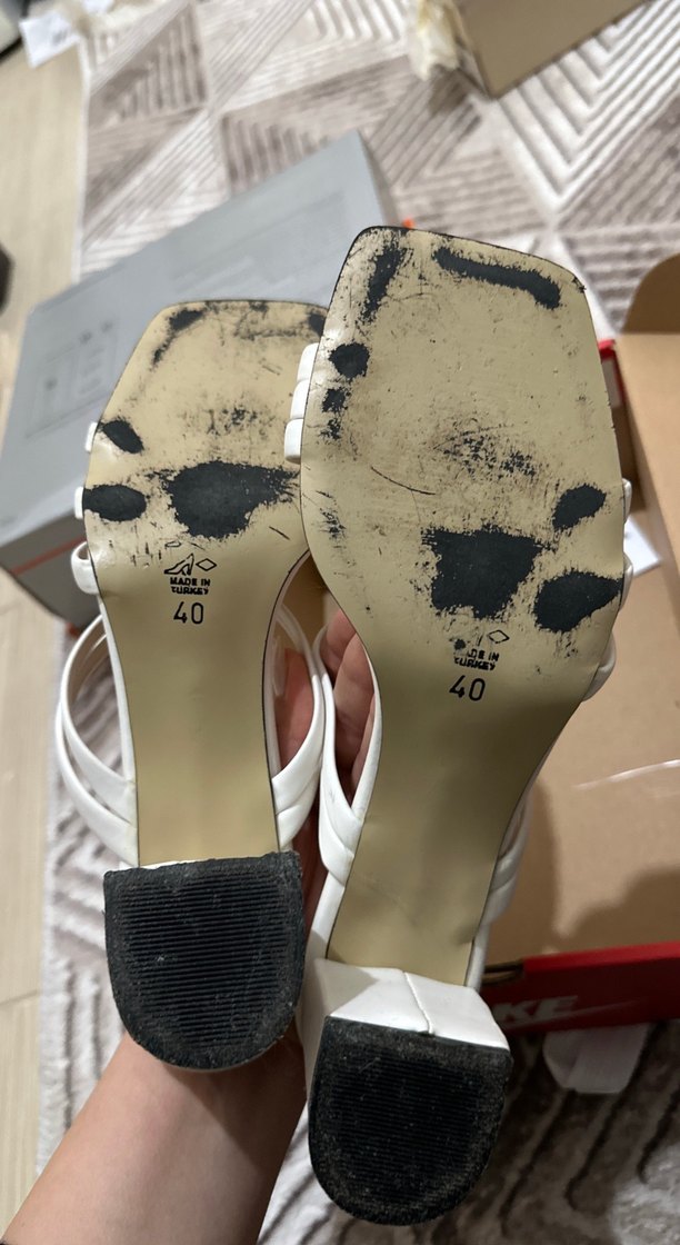 Beyaz Stiletto Topuklu Kadın Sandalet - Görsel 3