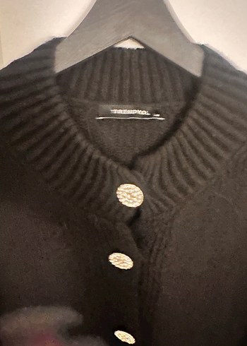 Düğmeli Siyah Kadın Triko Hırka - Görsel 2