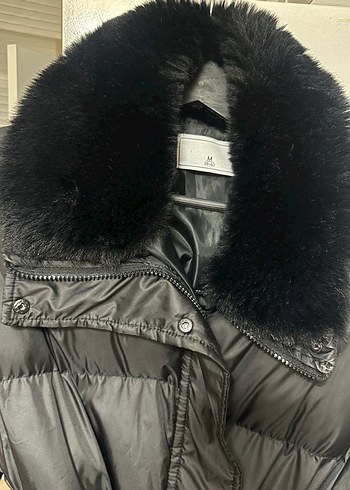 Siyah Kürklü Midi Kadın Kışlık Mont - Görsel 3