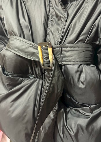 Siyah Kürklü Midi Kadın Kışlık Mont - Görsel 2