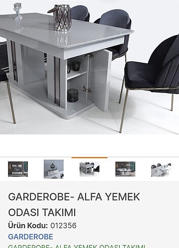 Beden gri Renk Yemek odası takımı