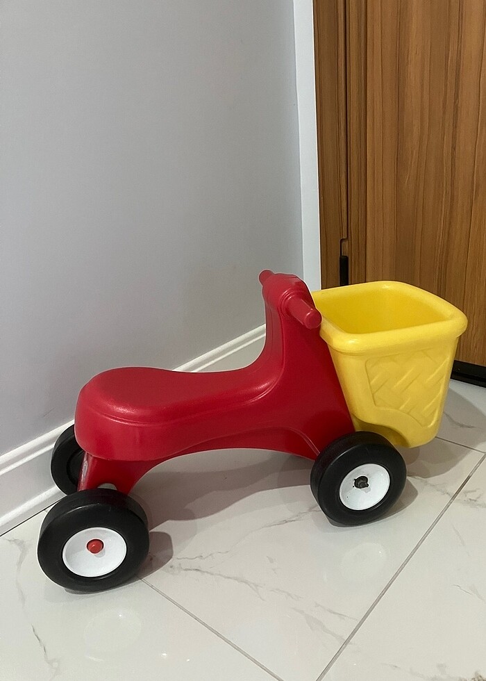 Pedalsız Bebek Bisikleti sarı kırmızı renkli - Görsel 2