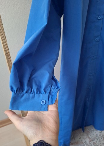 Mavi Uzun Kollu Düğmeli(İpi vardır) - Görsel 3