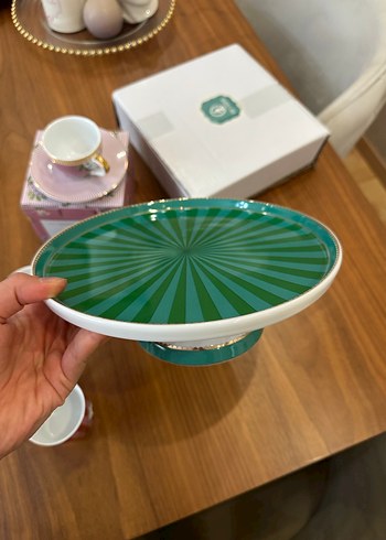 Pip Studio yeşil Love birds kek standı - Görsel 5