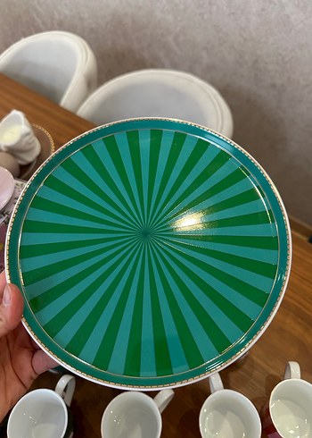 Pip Studio yeşil Love birds kek standı - Görsel 2