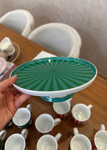 Pip Studio yeşil Love birds kek standı - Görsel 3