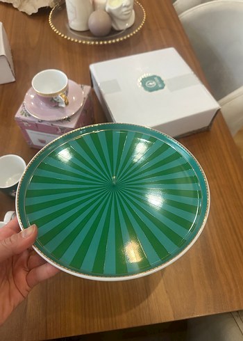 Pip Studio yeşil Love birds kek standı - Görsel 4