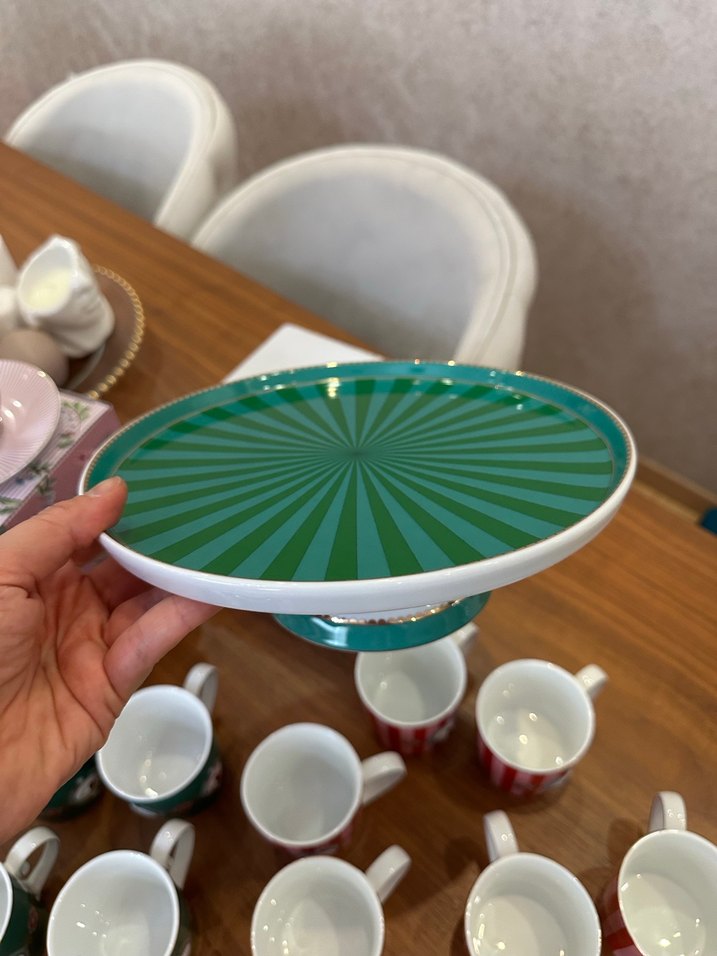 Pip Studio yeşil Love birds kek standı - Görsel 3