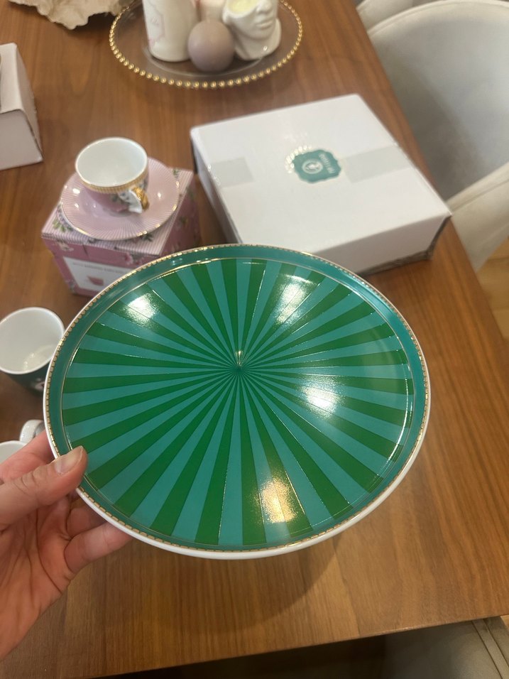 Pip Studio yeşil Love birds kek standı - Görsel 4