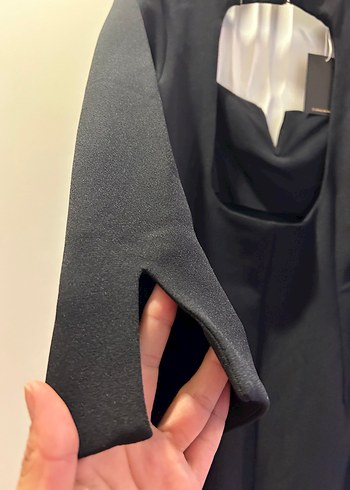 Siyah Uzun Kollu V Yaka , sırtı U yaka - Görsel 5