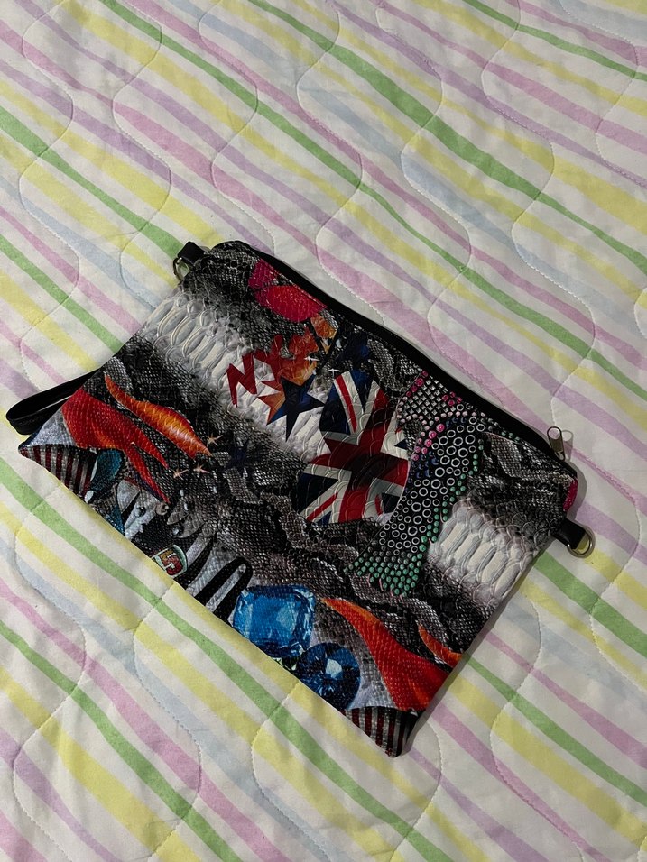 Renkli Baskılı Kadın Portföy Çanta - Görsel 2