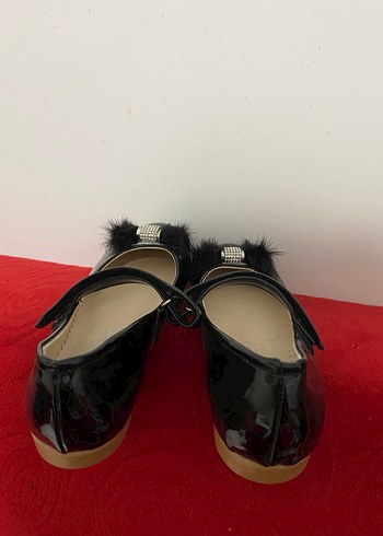 Rugan kız Çocuk Siyah Kürklü Babet Ayakkabı - Görsel 5