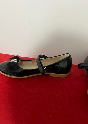 Rugan kız Çocuk Siyah Kürklü Babet Ayakkabı - Görsel 4