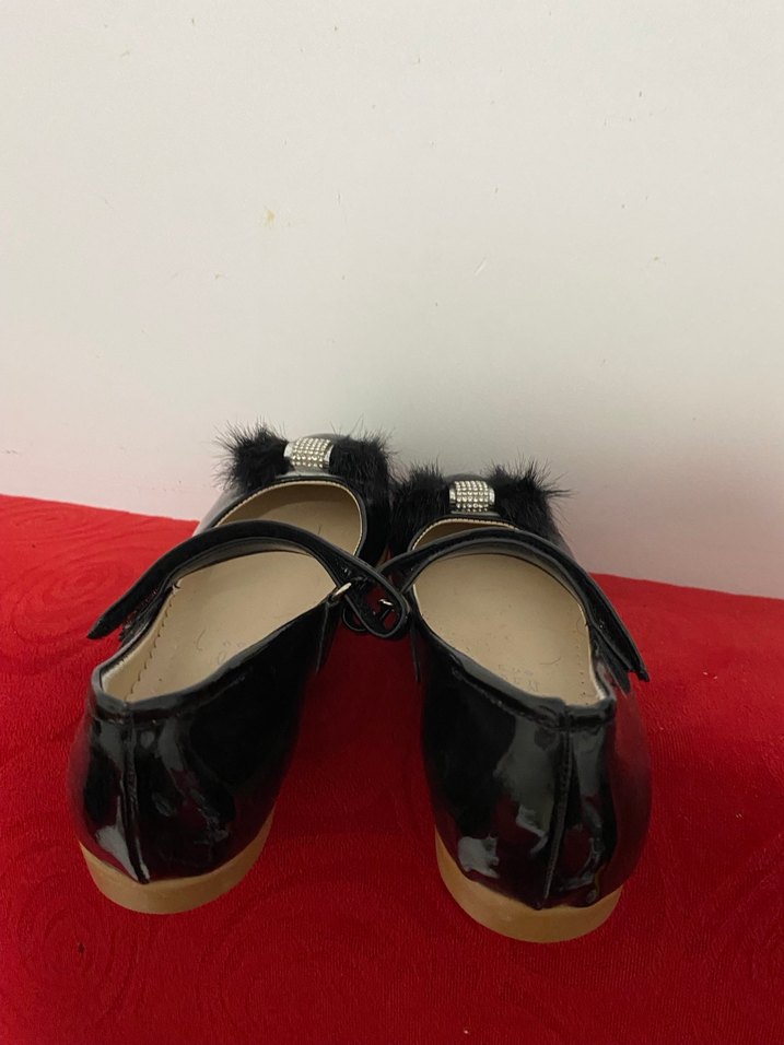 Rugan kız Çocuk Siyah Kürklü Babet Ayakkabı - Görsel 5