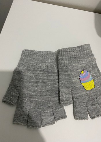 Kız Çocuk Gri Örgü Parmaksız Eldiven10 12yaş - Görsel 2