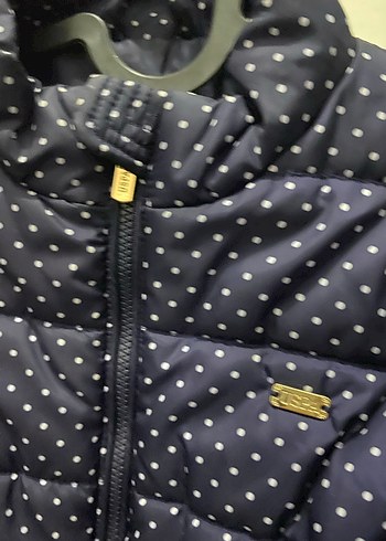 Kız çocukLacivert Puantiyeli Fermuarlı Yelek - Görsel 2