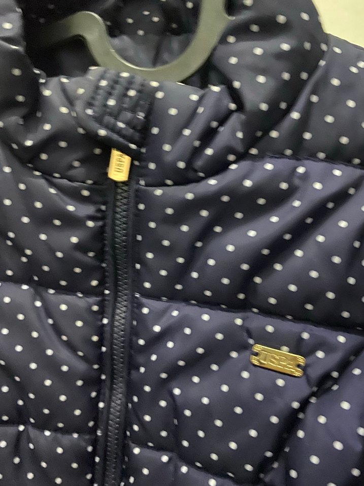 Kız çocukLacivert Puantiyeli Fermuarlı Yelek - Görsel 2