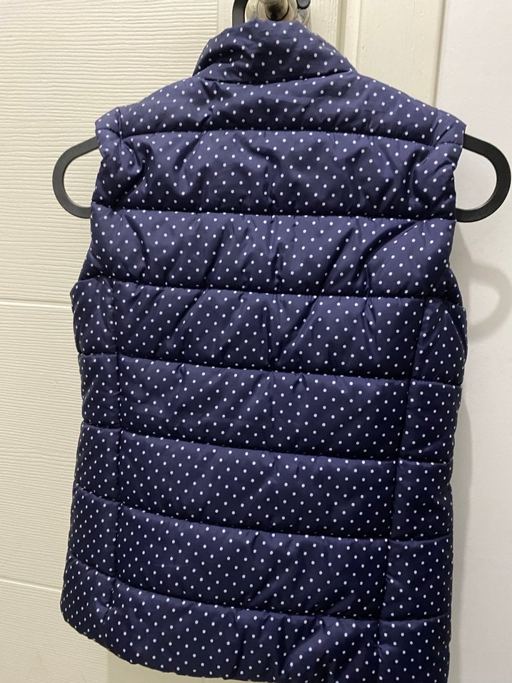 Kız çocukLacivert Puantiyeli Fermuarlı Yelek - Görsel 3