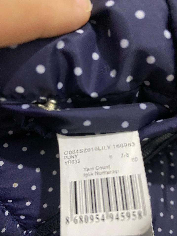 Kız çocukLacivert Puantiyeli Fermuarlı Yelek - Görsel 5