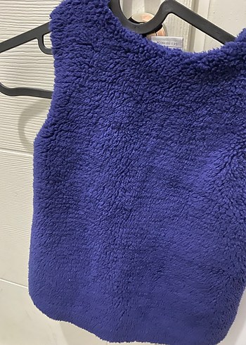 Kız Çocuk Mavi Düğmeli Yelek 5 6 yaş 110-116cm - Görsel 3