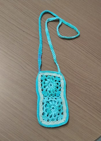 Diğer Bohem Turkuaz Tig İsi El Orgusu Telefon Kilifi
