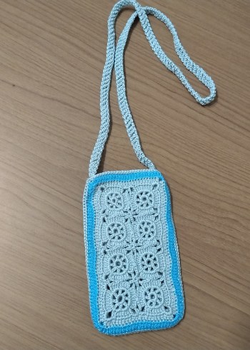 Diğer Acik Mavi Tig İsi Cicekli Telefon Kilifi Canta