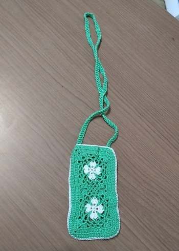 Diğer Bohem Yesil Cicekli Orgu El İsi Telefon Kilifi