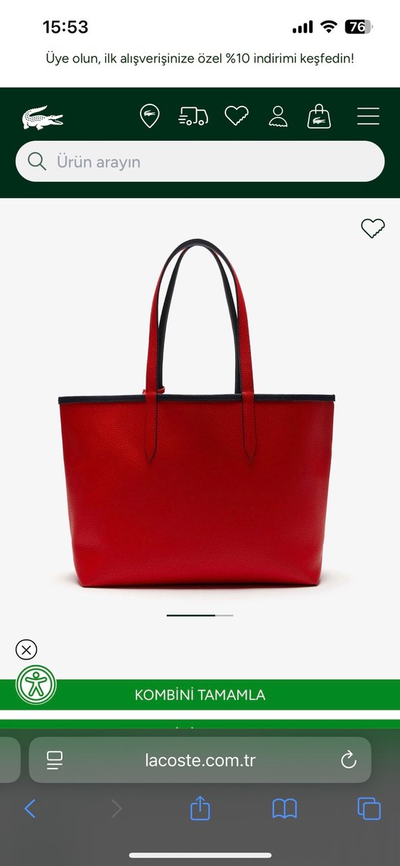 Lacoste Klasik Deri Kadın Çanta Seti - Görsel 5