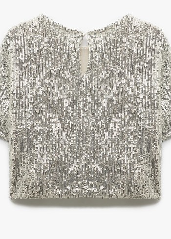 H&M Payetli Parti Mini Bluz - Görsel 3
