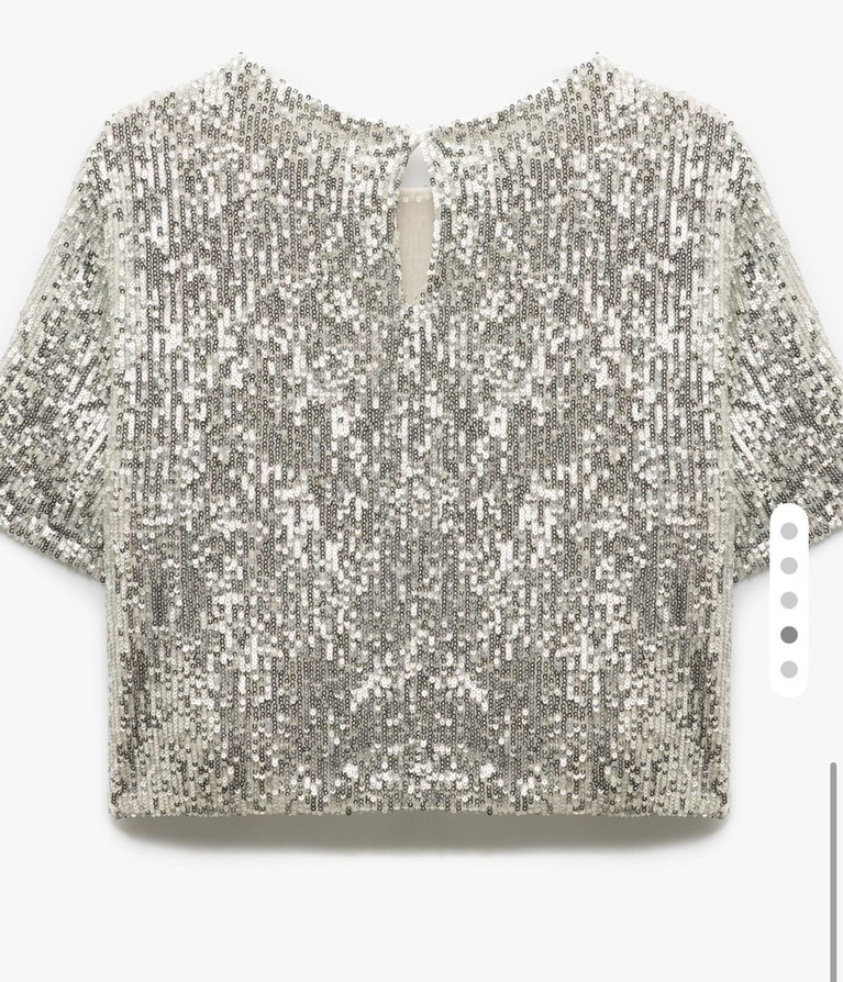 H&M Payetli Parti Mini Bluz - Görsel 3