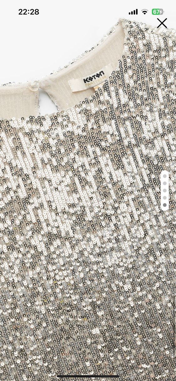 H&M Payetli Parti Mini Bluz - Görsel 2