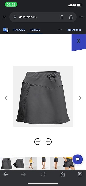 Decathlon şortlu etek