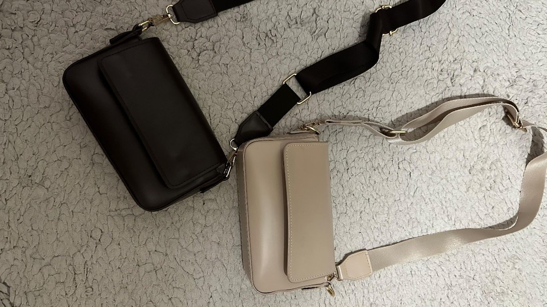 Bej Deri Kadın Çanta Tokalı Modern Klasik - Görsel 2